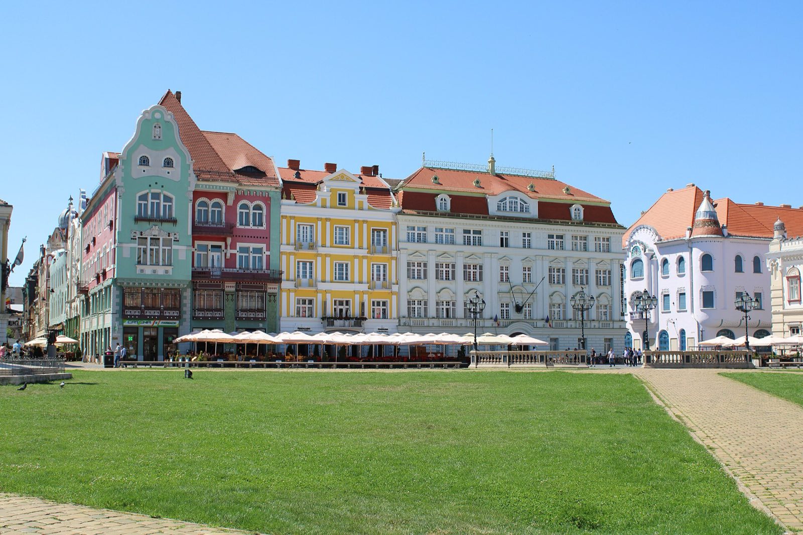 Colourful houses on the square